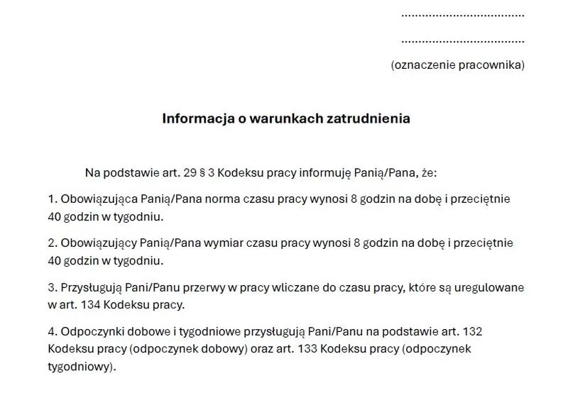Nowa informacja o warunkach zatrudnienia – zmiany, które wejdą w życie wkrótce