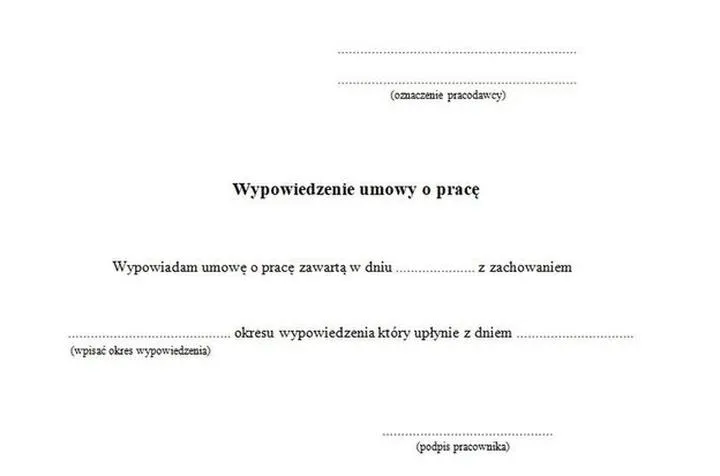 Jak napisać wypowiedzenie