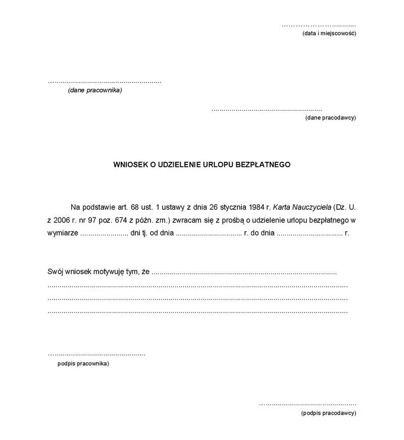 Praca nieodpłatna a prawo pracy