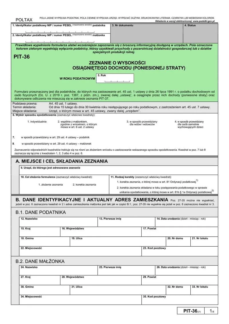 Rozliczenie PIT indywidualnie