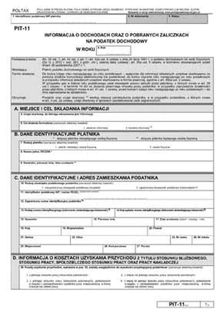 Terminy rozliczenia PIT 11