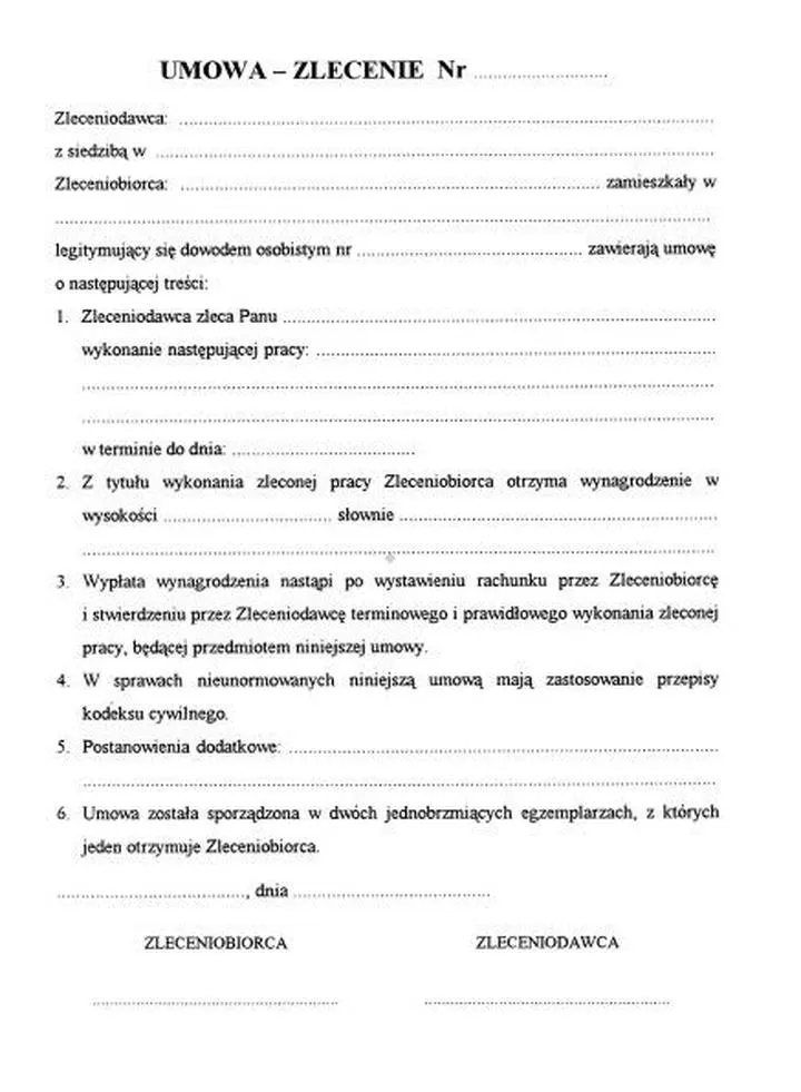 Umowa zlecenie limity godzin