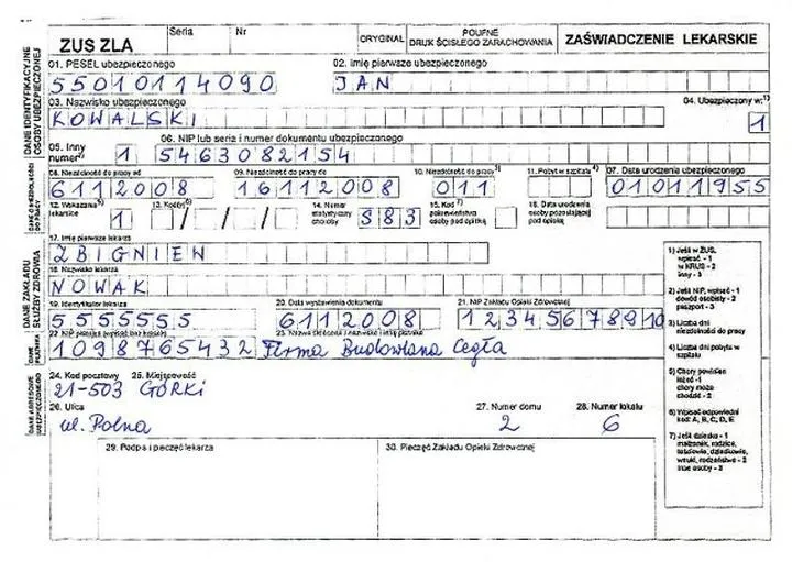 Zasady wystawiania L4